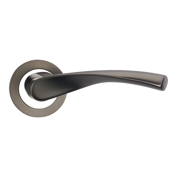 FGOVAD-GMG  Black / Polished Nickel  Fortessa Vadar Levers On Round Roses