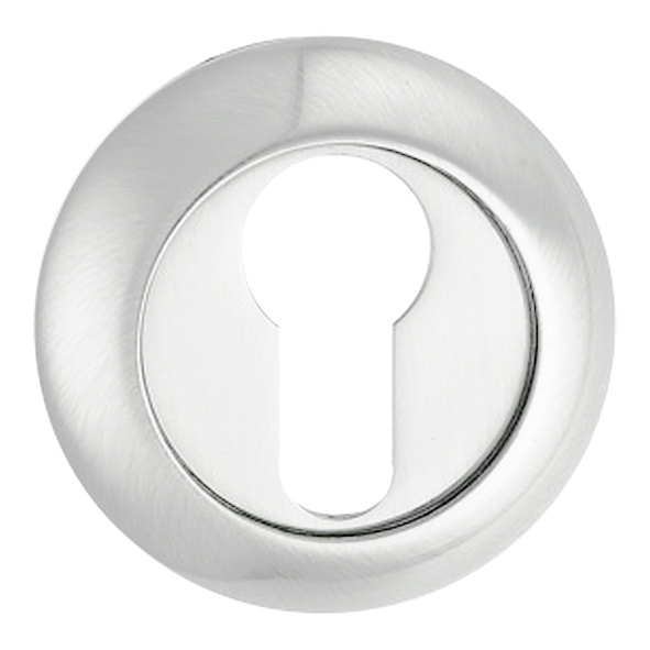 FREESC-PC  Polished Chrome  Fortessa Bevelled Round Euro Cylinder Escutcheons