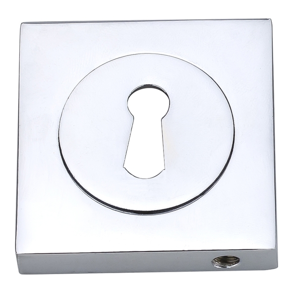 FSESC-PC  Polished Chrome  Fortessa Square Mortice Key Escutcheons