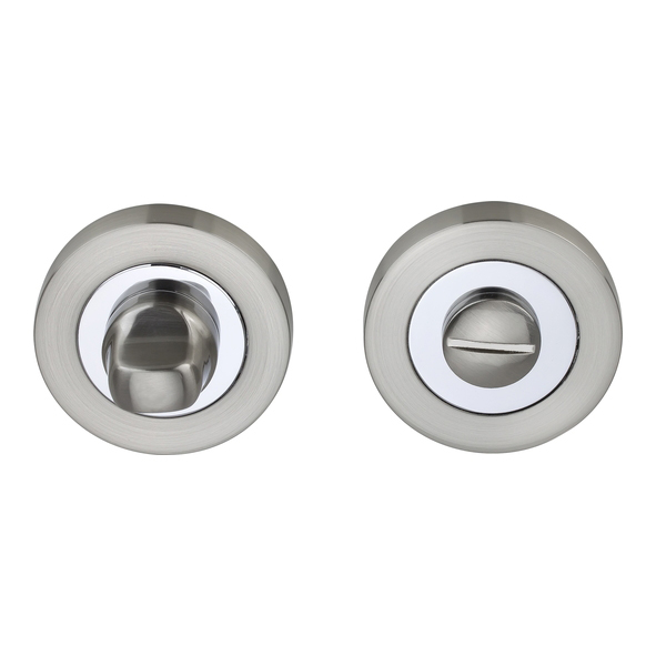FWCTT-SN/NP • Satin / Polished Nickel • Fortessa Round Bathroom Turns With Releases