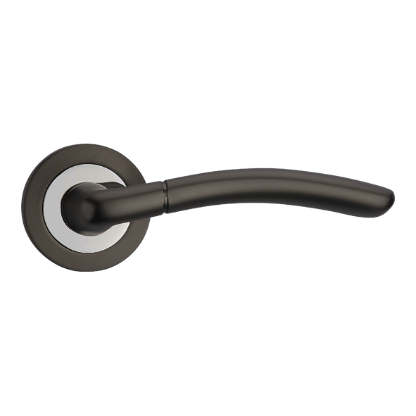 FGOPHA-GMG � Black / Polished Nickel � Fortessa Phantom Levers On Round Roses