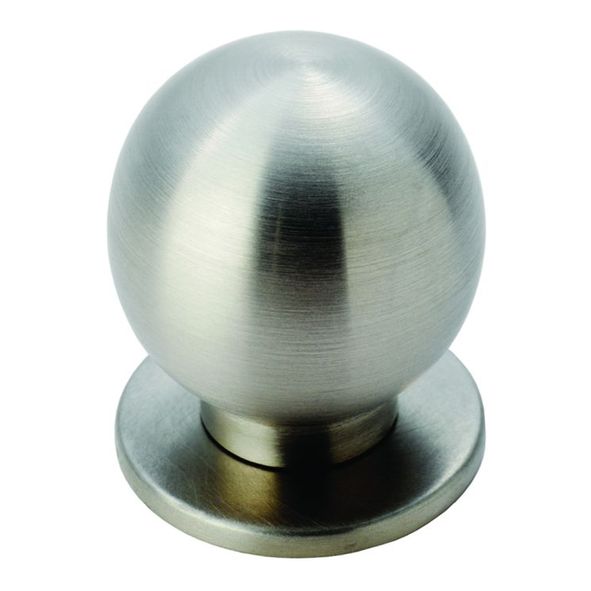 FTD425ASS • 25 x 25 x 29mm • Satin Stainless • Fingertip Design Ball With Loose Rose Cabinet Knob