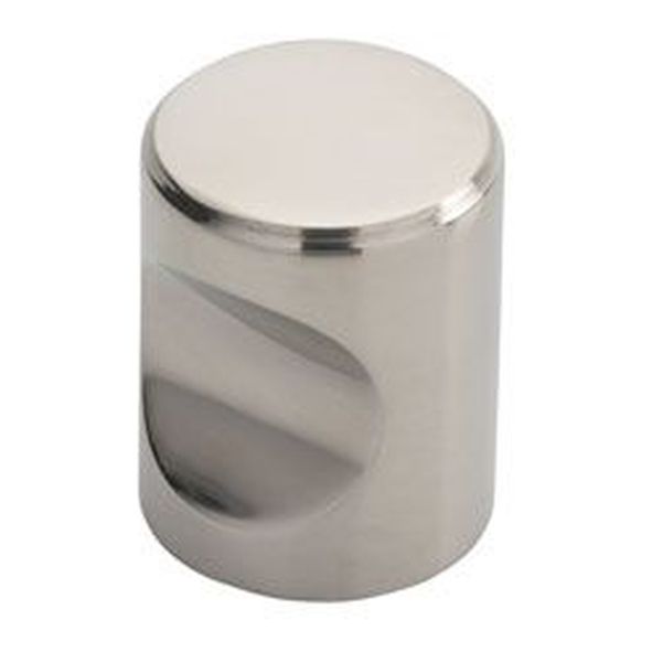 FTD430APS • 16 x 16 x 20mm • Polished Stainless • Fingertip Design Cylindrical Cabinet Knob
