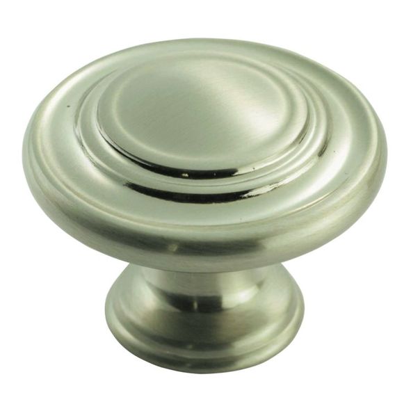 FTD515SN • 34 x 20 x 26mm • Satin Nickel • Fingertip Design Traditional Ringed Cabinet Knob