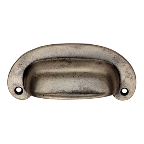 FTD5515PE • 85 x 104 x 26mm • Pewter Effect • Fingertip Design Oval Plate Cabinet Cup Handle