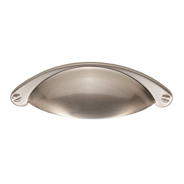 FTD555SN • 64 x 104 x 25mm • Satin Nickel • Fingertip Design Traditional Cabinet Cup Handle