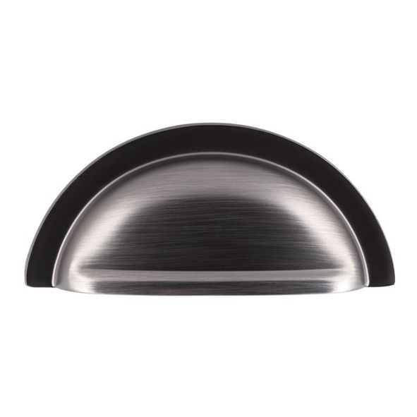 FTD558GM  76 x 92 x 20mm  Gun Metal  Fingertip Design Oxford Cabinet Cup Handle