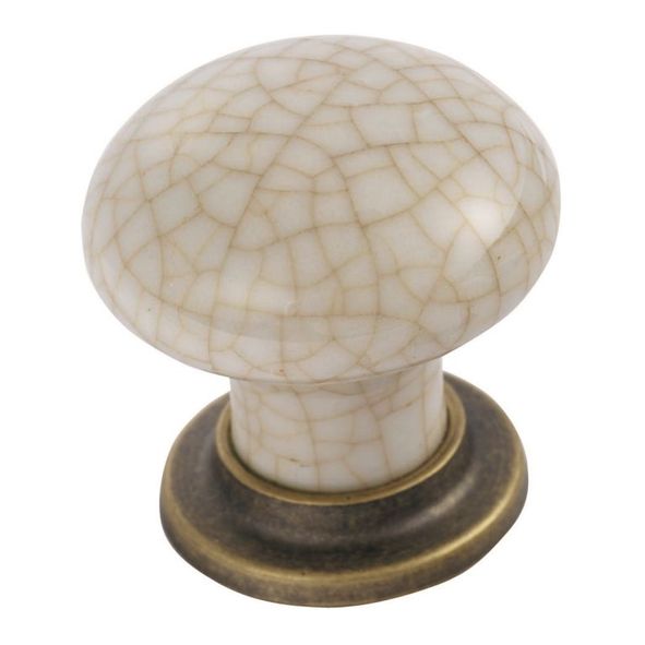 FTD630AFBIC • 37 x 28 x 35mm • Florentine Bronze / Ivory • Fingertip Design Bun Porcelain With Loose Rose Cabinet Knob
