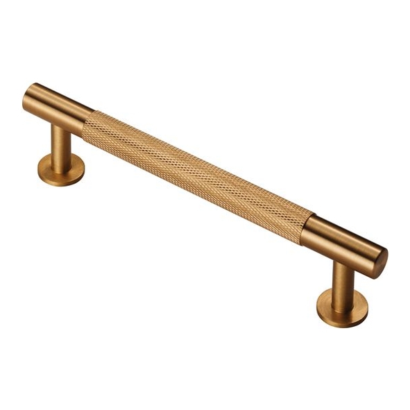 FTD700BSB  128 c/c x 158 x 12 x 36mm  Satin Brass  Fingertip Design Knurled Cabinet Pull Handle