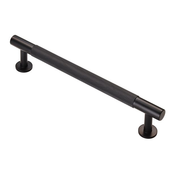 FTD700CMB • 160 c/c x 190 x 12 x 36mm • Matt Black • Fingertip Design Knurled Cabinet Pull Handle