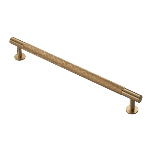 FTD700ESB  224 c/c x 254 x 12 x 36mm  Satin Brass  Fingertip Design Knurled Cabinet Pull Handle