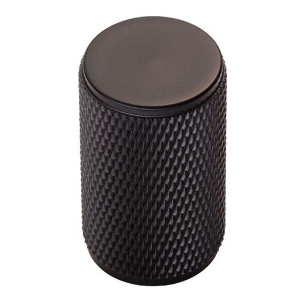 FTD702MB  18 x 30mm  Matt Black  Fingertip Design Knurled Cylindrical Cabinet Knob