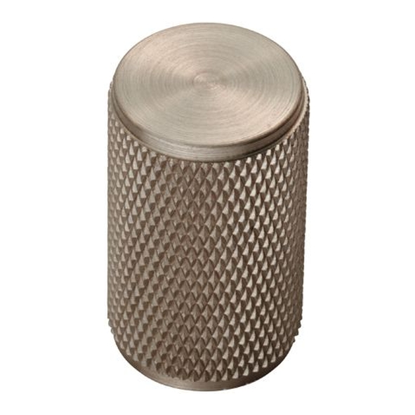 FTD702SN • 18 x 30mm • Satin Nickel • Fingertip Design Knurled Cylindrical Cabinet Knob