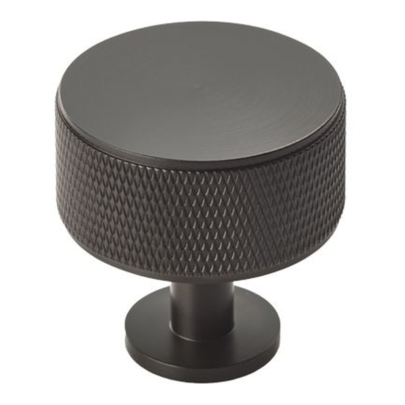 FTD703MB • 35 x 34mm • Matt Black • Fingertip Design Knurled Radio Cabinet Knob