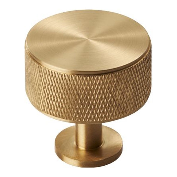 FTD703SB  35 x 34mm  Satin Brass  Fingertip Design Knurled Radio Cabinet Knob