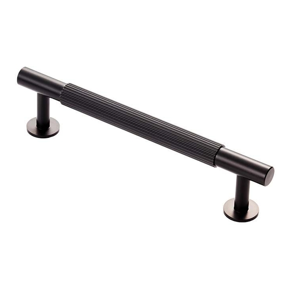 FTD710BMB  128 c/c x 158 x 12 x 36mm  Matt Black  Fingertip Design Lines Cabinet Pull Handle