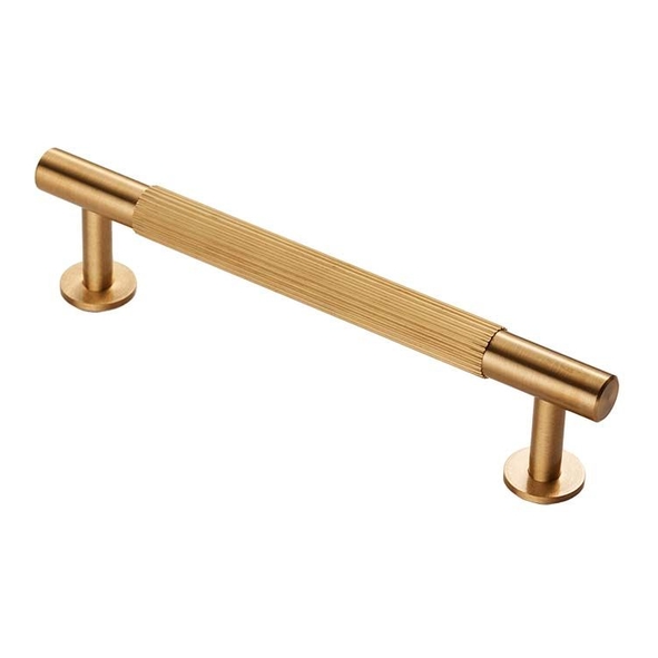 FTD710BSB • 128 c/c x 158 x 12 x 36mm • Satin Brass • Fingertip Design Lines Cabinet Pull Handle