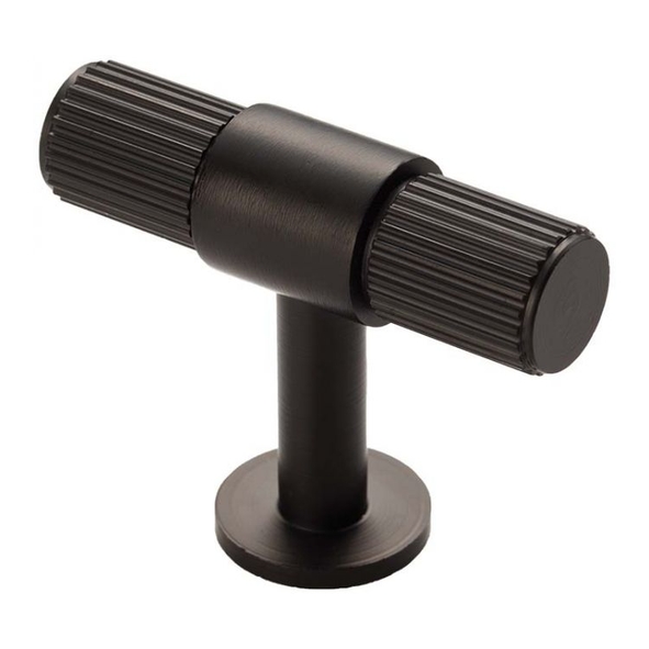 FTD711MB  50 x 13 x 40mm  Matt Black  Fingertip Design Lines T-Bar Cabinet Knob