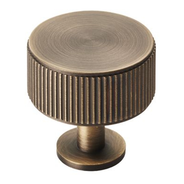 FTD713AB  35 x 34mm  Antique Brass  Fingertip Design Lines Radio Cabinet Knob