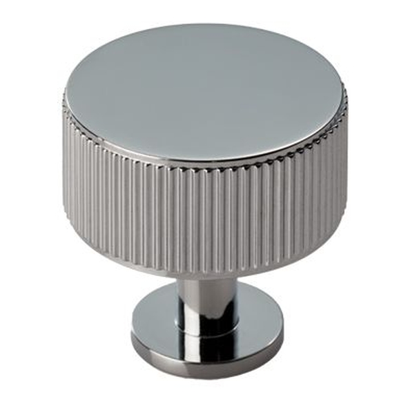 FTD713CP • 35 x 34mm • Polished Chrome • Fingertip Design Lines Radio Cabinet Knob