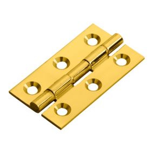 FTD800C • 50 x 28 x 1.5mm • Polished Brass • Fingertip Design Small Cabinet Butt Hinges