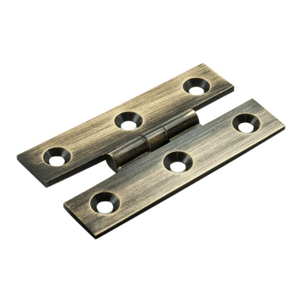 FTD810AB • 63 x 28 x 2.5mm • Antique Brass • Fingertip Design H-Pattern Hinges