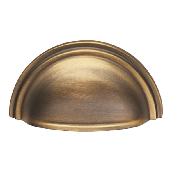 C47AB • 76 x 92 x 25mm • Antique Brass • Fingertip Design Victorian Cabinet Cup Handle