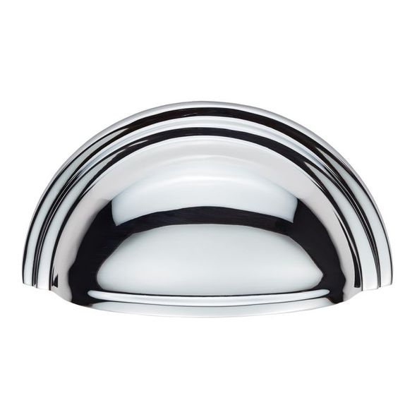 C47CP • 76 x 92 x 25mm • Polished Chrome • Fingertip Design Victorian Cabinet Cup Handle