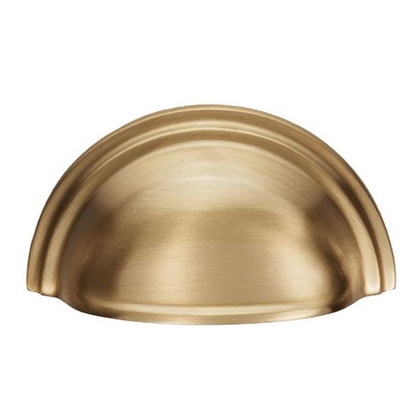 C47SB • 76 x 92 x 25mm • Satin Brass • Fingertip Design Victorian Cabinet Cup Handle