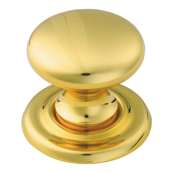DL47C • 38 x 42 x 36mm • Polished Brass • Fingertip Design Victorian Loose Rose Cabinet Knob