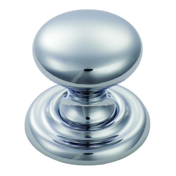 DL47ACP • 25 x 30 x 27mm • Polished Chrome • Fingertip Design Victorian Loose Rose Cabinet Knob