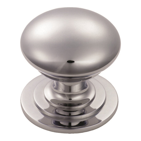 M47ACP • 25 x 25 x 25mm • Polished Chrome • Fingertip Design Victorian Fixed Rose Cabinet Knob