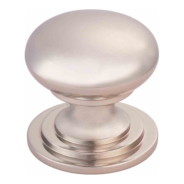 M47APN • 25 x 25 x 25mm • Polished Nickel • Fingertip Design Victorian Fixed Rose Cabinet Knob