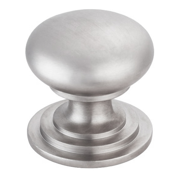 M47ASC  25 x 25 x 25mm  Satin Chrome  Fingertip Design Victorian Fixed Rose Cabinet Knob