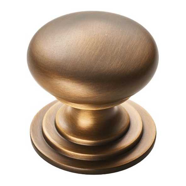 M47AAB  25 x 25 x 25mm  Antique Brass  Fingertip Design Victorian Fixed Rose Cabinet Knob