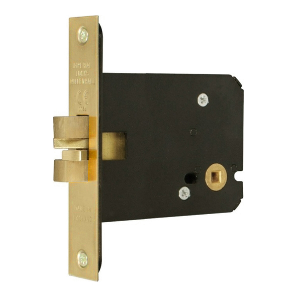 G8028-100-SB • 101mm [082mm] • Satin Brass • Architectural Sliding Bathroom Door Lock