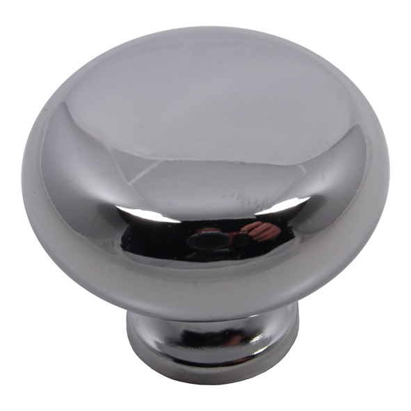 133.09.201  32 x 26mm  Polished Chrome Plated  Economy Bun Cabinet Knob