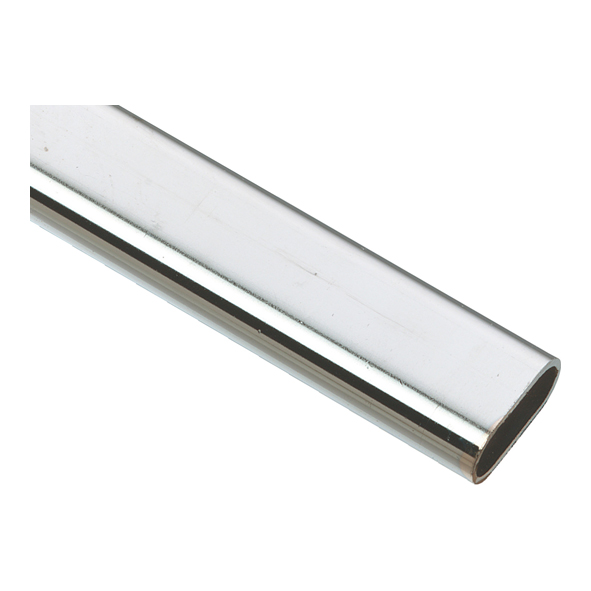 626.12030.014  1219mm  Polished Chrome  30x15mm Oval Wardrobe Rail