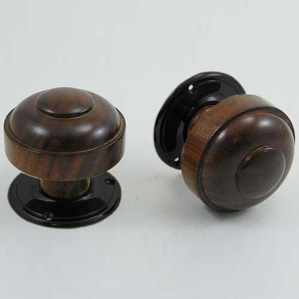 DKF082DWC-BLK • Rosewood / Black • Timber Ruskin Knobs On Round Roses