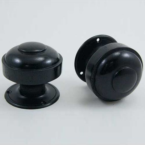 DKF082MXC-BLK  Ebony / Black  Timber Ruskin Knobs On Round Roses