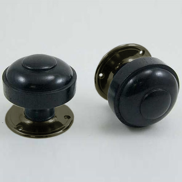 DKF082MXC-IBM  Ebony / Bronze  Timber Ruskin Knobs On Round Roses