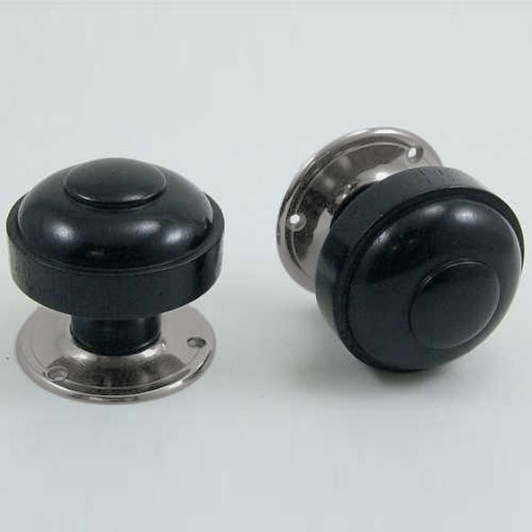 DKF082MXC-SNP  Ebony / Satin Nickel  Timber Ruskin Knobs On Round Roses