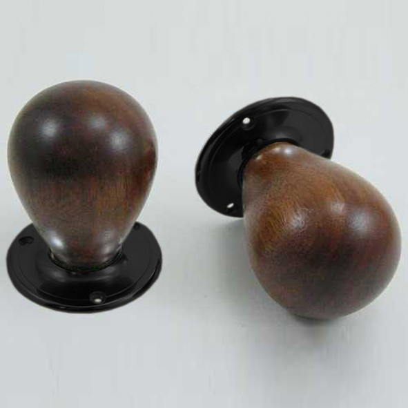 DKF085DWC-BLK • Rosewood / Black • Timber Tulip Knobs On Round Roses