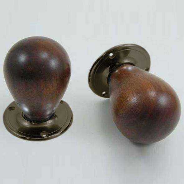 DKF085DWC-IBM  Rosewood / Bronze  Timber Tulip Knobs On Round Roses