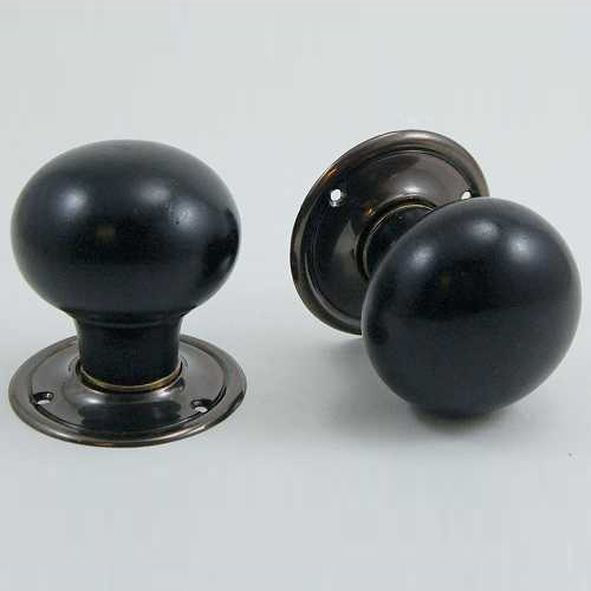 DKF091MXC-IBM  Ebony / Bronze  Timber Mushroom Knobs On Round Roses