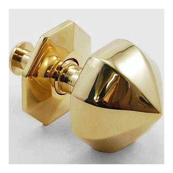 FCK001-067-PB  67mm Rose x 67mm Knob  Unlacquered Brass  Churchill Heavy Centre Door Knob