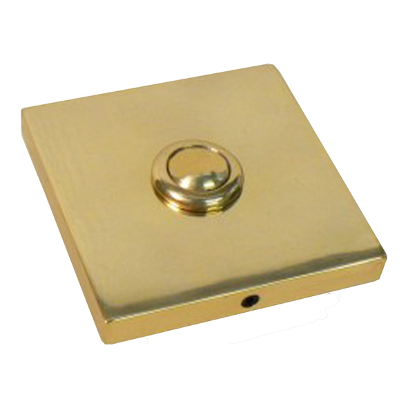 FBP035PBL-075  075 x 075mm  Polished Brass  Heavy Cast Bell Push