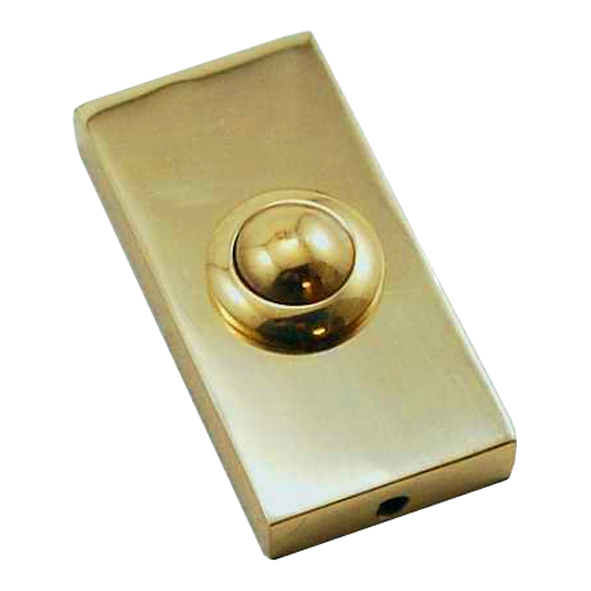 FBP035PBL-072  072 x 036mm  Polished Brass  Heavy Cast Bell Push