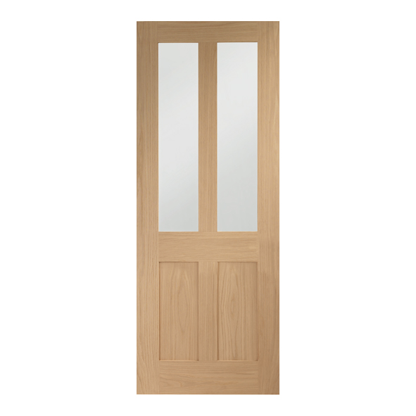 XL Joinery Internal Oak Malton Shaker Pre-Finished Doors [Clear Bevelled Glass]