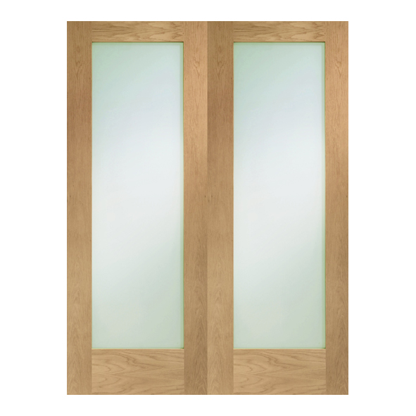 XL Joinery Internal Unfinished Oak Pattern 10 Door Pairs [Clear Glass]